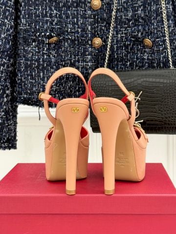 SANDAL CAO GÓT NỮ VLT 14.5CM PHỐI PLATFORM 4.5CM QUAI ĐÔI KHÓA MẢNH