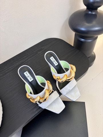 SANDAL CAO GÓT NỮ ALA CHI TIẾT XÍCH NỔI BẬT – DÁNG MŨI VUÔNG SANG NÉT 6,5cm và 8,5cm