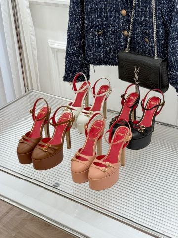 SANDAL CAO GÓT NỮ VLT 14.5CM PHỐI PLATFORM 4.5CM QUAI ĐÔI KHÓA MẢNH