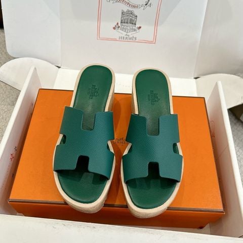 DÉP NỮ HM EZE 30 SANDAL DA EPSOM ĐẾ CORK PLATFORM CAO 6.5CM PHOM H-CUT THANH LỊCH