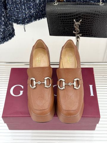 GIÀY NỮ GUCC* LOAFER GÓT THÔ MÓC NGỰA 9CM TĂNG CHIỀU CAO CHUẨN QUÝ CÔ