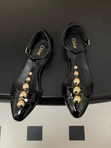 GIÀY BỆT CHL CLEIA T-STRAP ĐÍNH BI KIM LOẠI GÓT 6CM