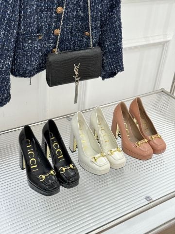 GIÀY CAO GÓT GC* MŨI VUÔNG HỞ GÓT ĐẾ THÔ PLATFORM SANG TRỌNG CHẮC CHÂN