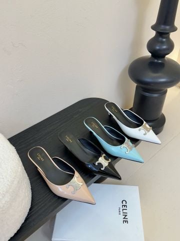 Sục nữ ce*line*  mules mũi nhọn phong cách cổ điển
