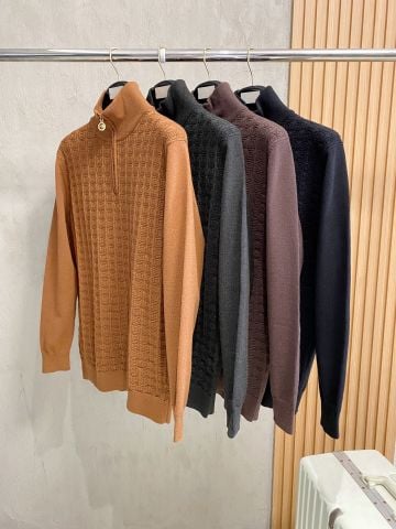 ÁO LEN NAM SR HALF-ZIP CỔ CAO JACQUARD HỌA TIẾT KHỐI 3D