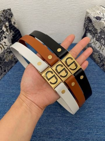 THẮT LƯNG NỮ Di**  30 MONTAIGNE TREASURE KHÓA VUÔNG CD VÀNG ĐEN THANH LỊCH