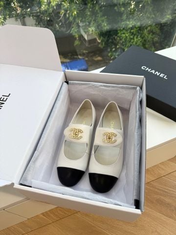GIÀY BỆT NỮ C N MARY JANE PHỐI MŨI CAP-TOE DA CỪU
