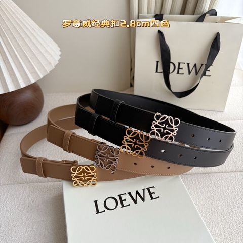 THẮT LƯNG NỮ LOEW DA BÒ VÂN SẠN MẶT LOGO ANAGRAM VÀNG BẢN MẢNH 2,8cm