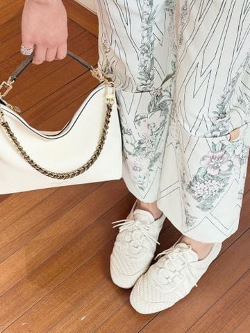 GIÀY SNEAKER NỮ L V SNEAKERINA MẪU MỚI DA CỪU ĐAN THỦ CÔNG PHOM RETRO THỜI THƯỢNG