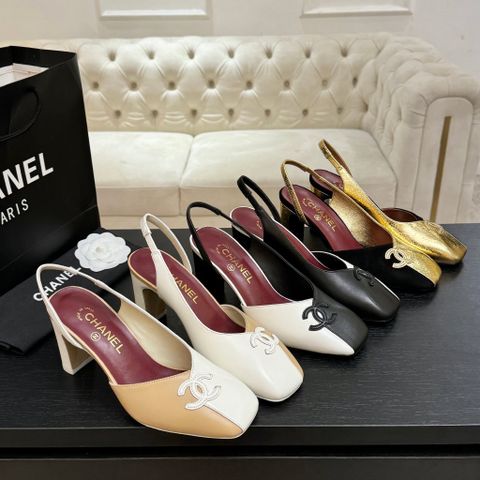 SANDAL CAO GÓT NỮ CN MŨI VUÔNG PHỐI MẢNG CC GÓT 7CM