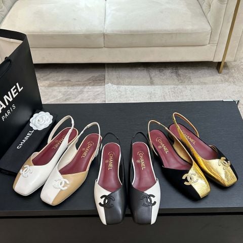 SANDAL CAO GÓT NỮ CN MŨI VUÔNG PHỐI DA DOUBLE C THANH LỊCH