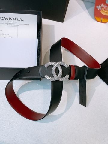 THẮT LƯNG NỮ CN KHÓA LOGO ĐÔI ĐÍNH NGỌC TRAI BẢN 3.0CM