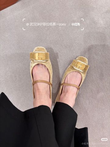 GIÀY BÚP BÊ MARY JANE NỮ FRG ĐÍNH ĐÁ PHA LÊ NƠ BƯỚM – MŨI VUÔNG THANH LỊCH