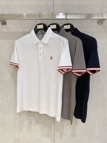 ÁO POLO NAM BC COTTON SỢI DÀI DÁNG GỌN SẠCH BO TAY PHỐI SỌC LOGO HUY HIỆU