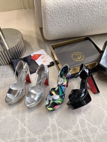 SANDAL CAO GÓT NỮ LBT SANDALOO DA ÁNH KIM GÓT VUÔNG 13CM ĐẾ PLATFORM 5CM SIÊU TÔN DÁNG