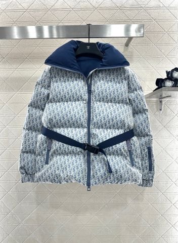 ÁO KHOÁC NỮ DIO* JACQUARD PUFFER ĐAI EO
