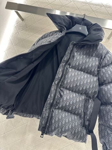 ÁO KHOÁC NỮ DIO* JACQUARD PUFFER ĐAI EO