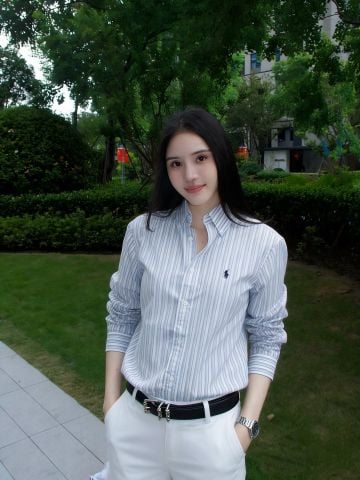 ÁO SƠ MI NỮ RL KẺ SỌC DỌC FORM THANH GỌN CỔ BUTTON-DOWN DỄ MẶC TÔN DÁNG