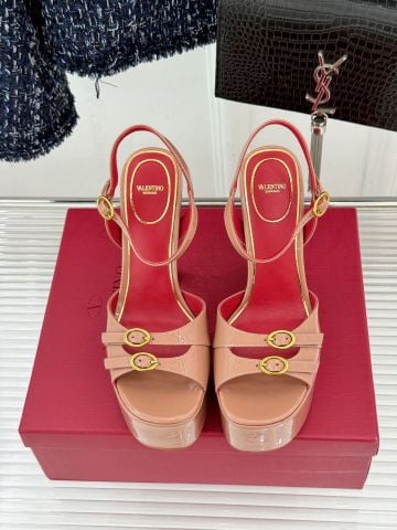 SANDAL CAO GÓT NỮ VLTN* DÒNG PLATFORM QUAI ĐÚP KHÓA TRÒN GÓT 14.5CM ĐẾ 4.5CM