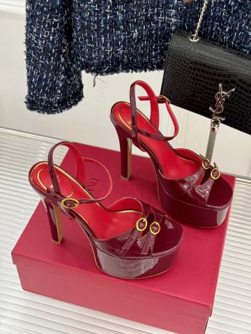 SANDAL CAO GÓT NỮ VLTN DÒNG TAN-GO DA BÓNG GÓT 14.5CM ĐẾ PLATFORM 4.5CM