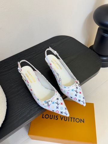 GIÀY NỮ LV* SLINGBACK MONOGRAM CHERRY 4.5 CM