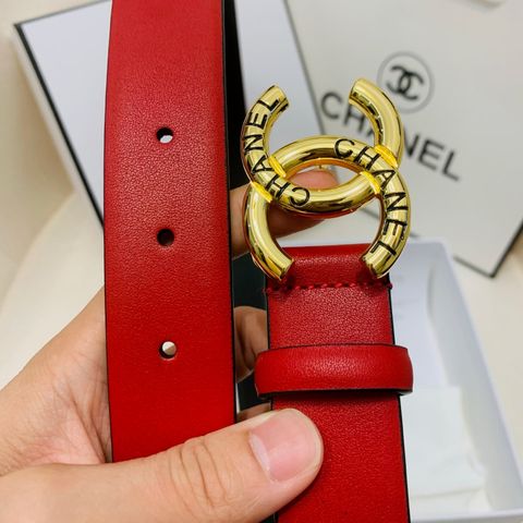 THẮT LƯNG NỮ CHANE BẢN 3CM ĐỎ ĐEN 2 MẶT KHÓA TRÒN VÀNG NỔI BẬT