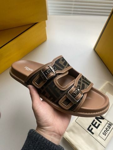 Dép nam FENDI*  – Quai bản to logo FF