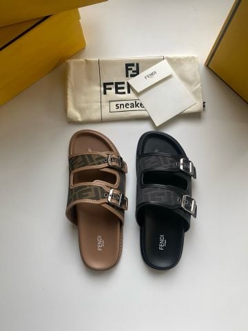 Dép nam FENDI*  – Quai bản to logo FF