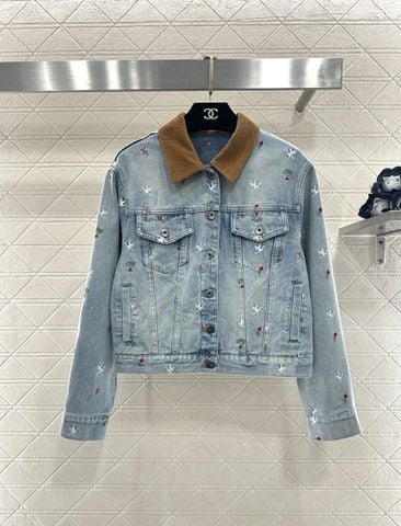 BỘ JEANS NỮ DIO THÊU HOA & CHIM SIGNATURE – DÁNG CROPPED + QUẦN ỐNG ĐỨNG TÔN DÁNG