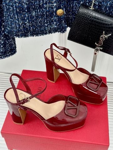SANDAL CAO GÓT NỮ VLTN* DÁNG PLATFORM BẢN LỚN KHÓA VLOGO GÓT 12CM ĐẾ 3CM