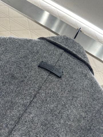 ÁO KHOÁC NỮ DIO* DẠ LEN DOUBLE-BREASTED ĐAI EO –  XÁM GHI