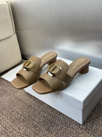 Dép nữ Di*or* Montaigne gót vuông 4,5 cm đẹp sang