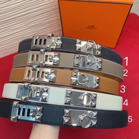 THẮT LƯNG NỮ H M KELLY STUDDED BUCKLE DA BÊ EPSOM-TEXTURED – BẢN 3.2CM