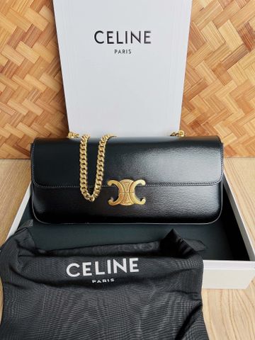 TÚI XÁCH NỮ ce*line* * TRIOMPHE CHAIN BAGUETTE FW21 – ĐEN VÀNG CỔ ĐIỂN