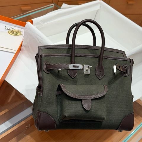 TÚI XÁCH NỮ H M BIRKIN CARGO 35 TOILE GOÉLAND PHỐI DA SWIFT – CHẤT LƯỢNG THƯỢNG HẠNG