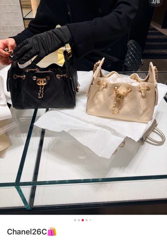 TÚI XÁCH NỮ CN 25 BAG MINI CHẦN TRÁM DA HẠT KHÓA CC TREO XÍCH PHOM MỀM QUAI CHAIN CỰC SANG