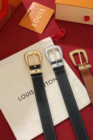 THẮT LƯNG NỮ L V DUST 25MM PHARRELL WILLIAMS – PHOM MẢNH WESTERN BUCKLE, SADDLE STITCHING TƯƠNG PHẢN