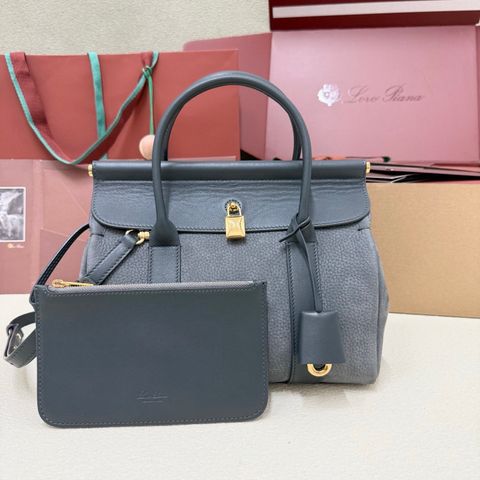 TÚI XÁCH NỮ LP* LOOM PHỐI DA LỲ/DA LỘN – XANH XÁM THANH LỊCH