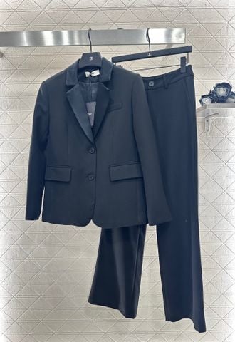 BỘ VEST NỮ FEND DÁNG SUÔNG NÂU CARAMEL, CỔ LẬT PHỐI MÀU