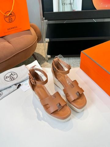 Sandal nữ đế xuồng Herme*s  CÓI H-CUT – DA lỳ – CAO 8 cm