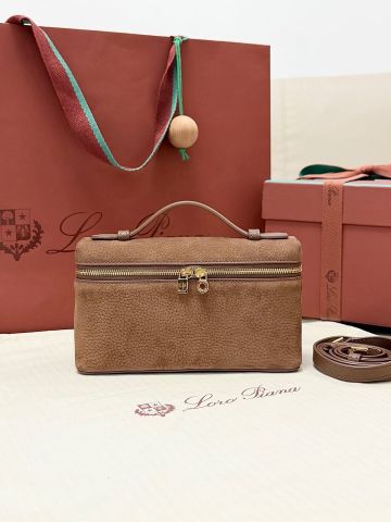 TÚI XÁCH NỮ LP EXTRA POCKET L19 DA BÊ VÂN HẠT PHOM HỘP MINI KHÓA KÉO ĐÔI MY CHARMS