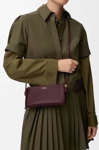 TÚI ĐEO VAI NỮ LW JOYA POUCH NAPPA CALFSKIN PHOM GẤP GUSSETED DÂY ỐNG THANH MẢNH