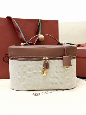 TÚI XÁCH NỮ L P EXTRA SOFTY CASE L30 PHOM VANITY CANVAS PHỐI DA BÊ BUTTER CALF SANG TRỌNG