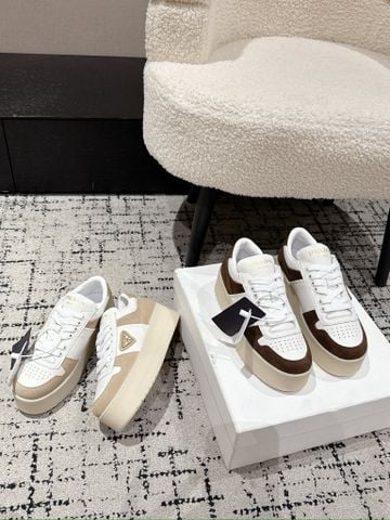 GIÀY SNEAKER NỮ P R D DOWNTOWN BOLD – SMOOTH LEATHER PHỐI SUEDE, ĐẾ FLATFORM 5 CM