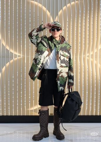 BOOT UNISEX L V MONOGRAM CANVAS ỐNG CAO