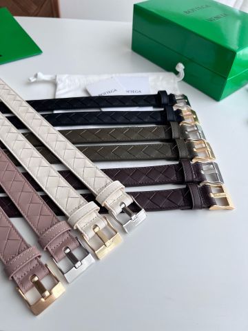 THẮT LƯNG NỮ B V INTRECCIATO PHỐI DA TRƠN BẢN 2.5CM – MẶT KHÓA WATCH BUCKLE ĐỘC LẠ
