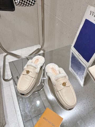 GIÀY MULE NỮ L V SOHO LÓT LÔNG CỪU ẤM ÁP – DẤU ẤN CIRCLE SANG TRỌNG
