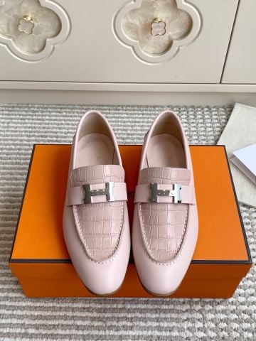 GIÀY LOAFER NỮ H ROYAL/PARIS PHỐI DA DẬP VÂN CÁ SẤU