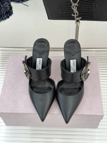 SANDAL CAO GÓT NỮ JC* KHÓA TRÒN KIM LOẠI – MŨI NHỌN SẮC SẢO, GÓT 6.5CM