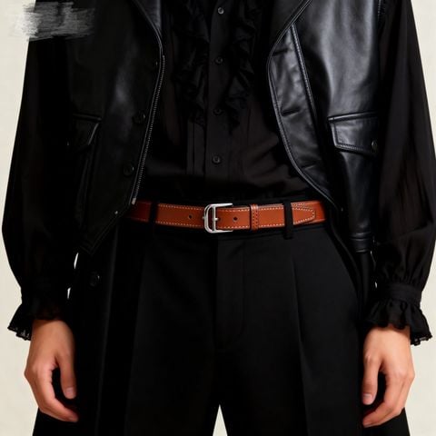 THẮT LƯNG NỮ H M BẢN 25MM DÂY DA 2 MẶT KHÓA KIM LOẠI THANH LỊCH